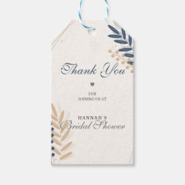 Etiqueta Para Presente Chá de panela Azul Da Flora Russa Marinho Obrigado