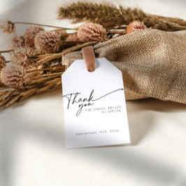 Etiqueta Para Presente Chá de panela branco e preto minimalista obrigado