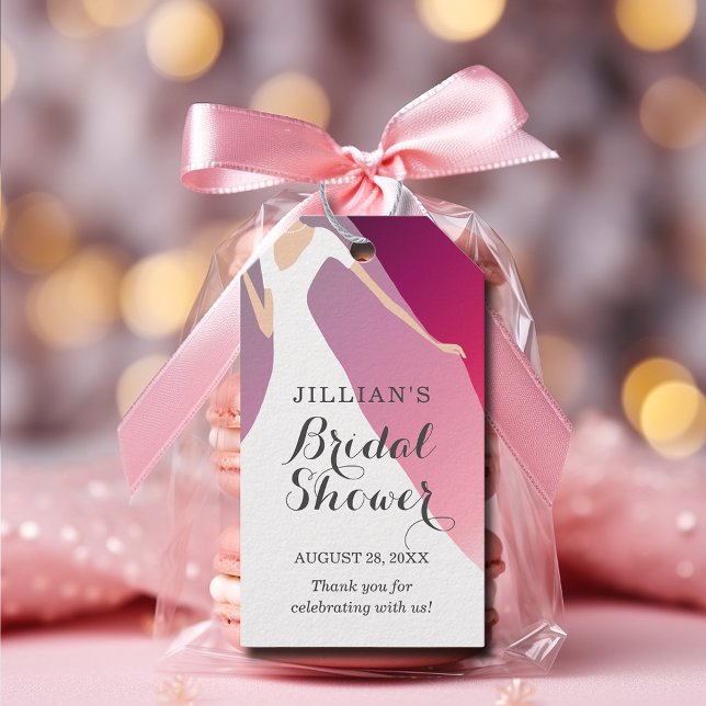 Etiqueta Para Presente Chá de panela Brilhante Cereja Negra Obrigado (Criador carregado)