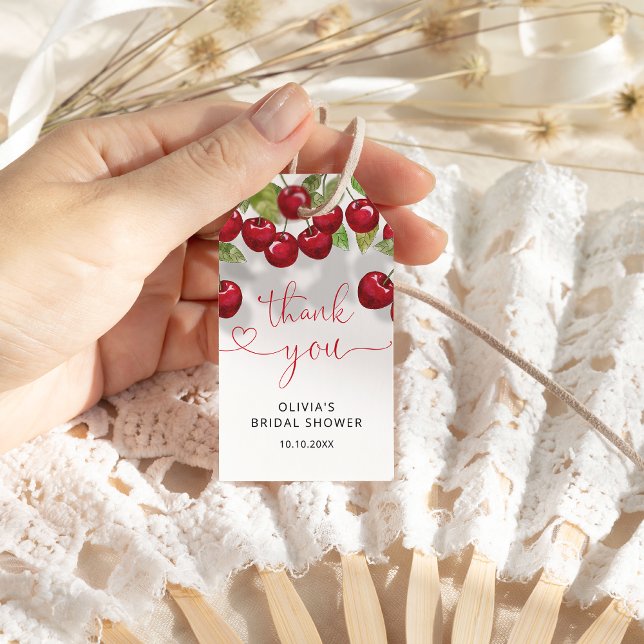 Etiqueta Para Presente Chá de panela Cherry Obrigado (Criador carregado)