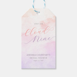 Etiqueta Para Presente Chá de panela Cor-de-Rosa Moderno da Nuvem Nove So