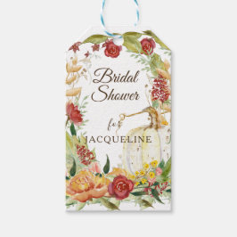 Etiqueta Para Presente Chá de panela de Abóbora Floral Branco