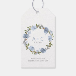 Etiqueta Para Presente Chá de panela De Casamento Obrigado Dusty Blue