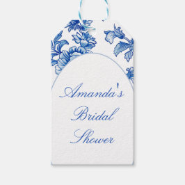 Etiqueta Para Presente Chá de panela de Chinoiserie Azul e Branco
