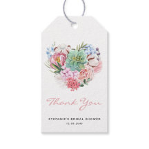 Chá de panela De Coração Floral Suculente Obrigado