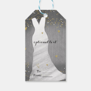 Etiqueta Para Presente Chá de panela de Corações de Confetti, Vestido de