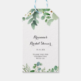 Etiqueta Para Presente Chá de panela de Folhagem Botânica Eucalyptus Verd