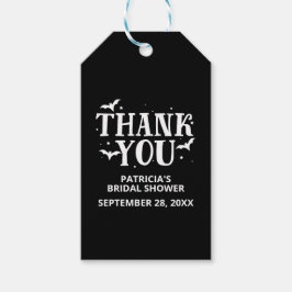 Etiqueta Para Presente Chá de panela De Halloween Preto E Branco Obrigado