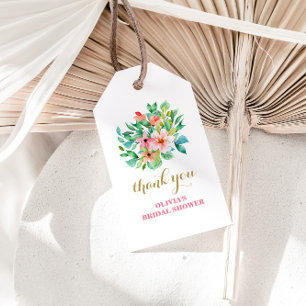 Etiqueta Para Presente Chá de panela de praia floral tropical