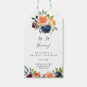 Etiqueta Para Presente Chá de panela De Vestuário De Sip Floral Elegant
