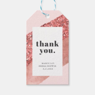 Etiqueta Para Presente Chá de panela Dourado, Blush e Sequência