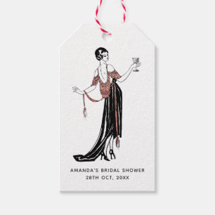 Etiqueta Para Presente Chá de panela Dourado e Provando de vinho emborrac