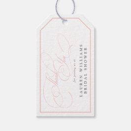 Etiqueta Para Presente Chá de panela Elegante de Caligrafia Rosa Muito Ob