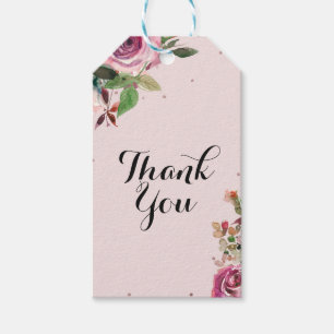 Etiqueta Para Presente Chá de panela Elegante Floral Dourado Rosa Rosa R