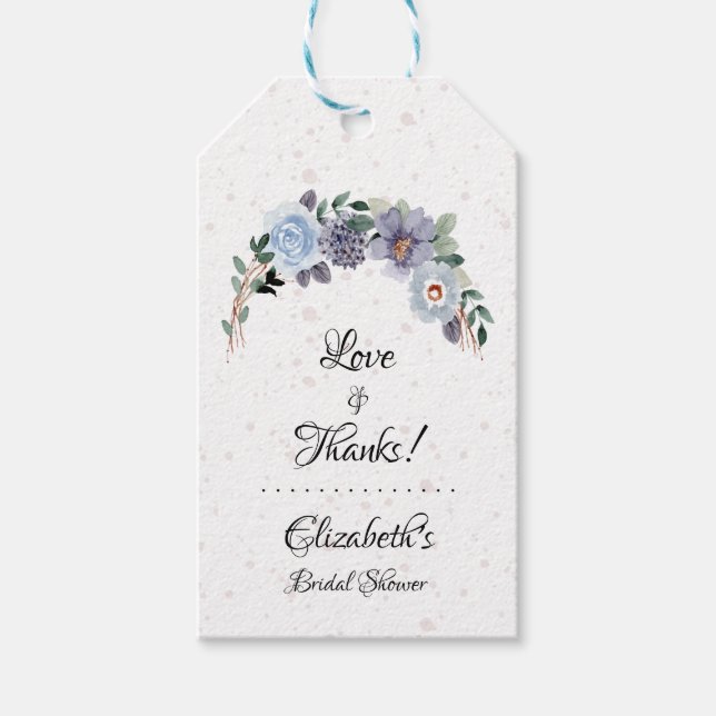 Etiqueta Para Presente Chá de panela Elegante Obrigado Floral (Frente)