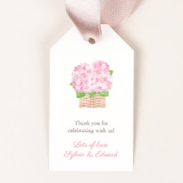 Etiqueta Para Presente Chá de panela Elegante rosa Hydrangea Al Fresco
