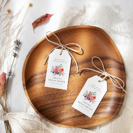 Etiqueta Para Presente Chá de panela Floral Colorido de Aquarela Personal