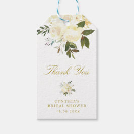 Etiqueta Para Presente chá de panela floral de marfim de aquarela