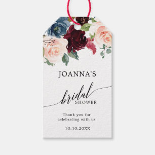 Etiqueta Para Presente Chá de panela Floral do Marinho Blush Floral