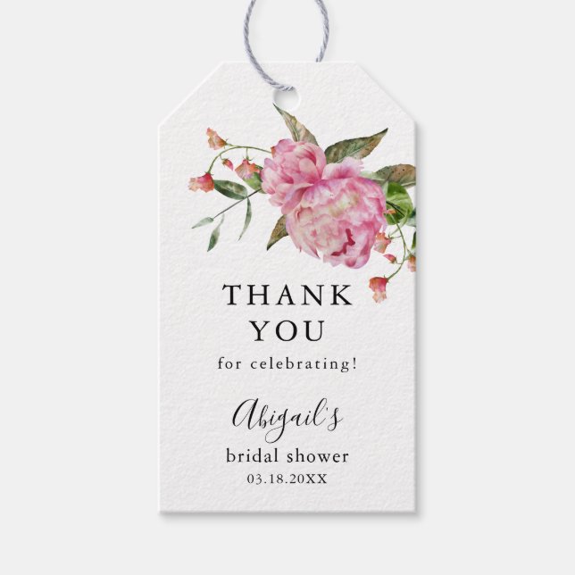 Etiqueta Para Presente Chá de panela Floral Rosa (Frente)