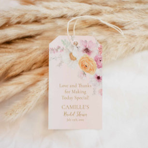Etiqueta Para Presente Chá de panela Floral Rosa Elegante