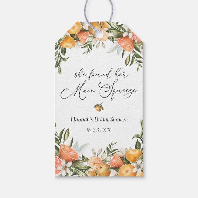 Etiqueta Para Presente Chá de panela Laranja de compressão principal (Frente)