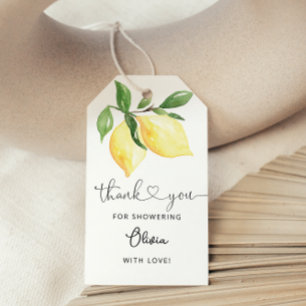 Etiqueta Para Presente Chá de panela Lemon Obrigado Tags Favoráveis