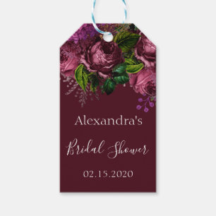 Etiqueta Para Presente Chá de panela Marsala floral Borgonha