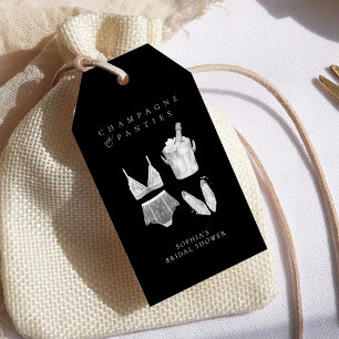 Etiqueta Para Presente Chá de panela preto para Lingerie moderna