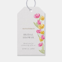 Etiqueta Para Presente Chá de panela Primavera de Boho Rosa-Caligrafia