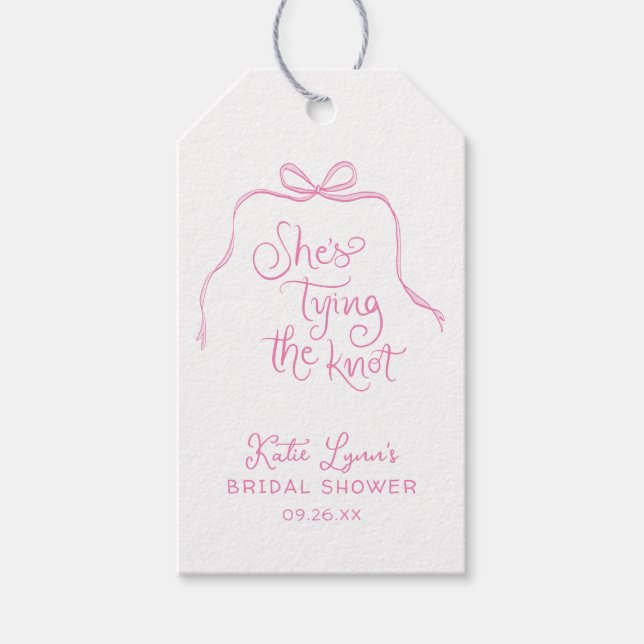 Etiqueta Para Presente Chá de panela Rosa Simples (Frente)