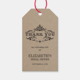 Etiqueta Para Presente Chá de panela Rustic Kraft Vintage Obrigado