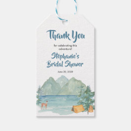 Etiqueta Para Presente Chá de panela Rustic Mountain Watercolor