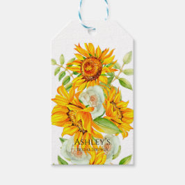 Etiqueta Para Presente Chá de panela Rústico de Flores Solares