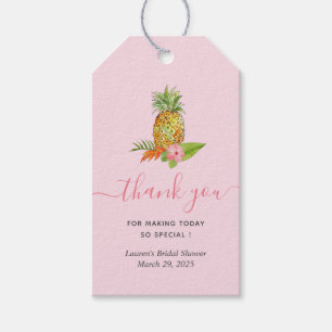 Etiqueta Para Presente Chá de panela tropical rosa Obrigado