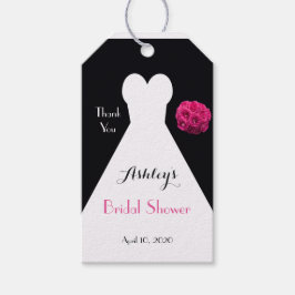 Etiqueta Para Presente Chá de panela Vestido e Rosas Obrigado