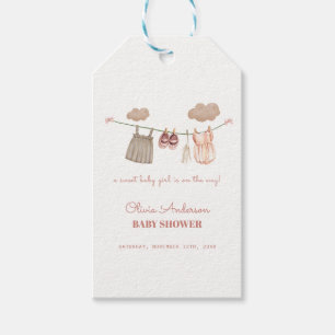 Etiqueta Para Presente Chá de roupas da menina de boho cor-de-rosa doce