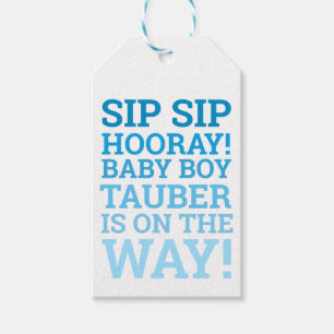 Etiqueta Para Presente Chá Personalizado De Sip De Ombre Hooray Baby Boy