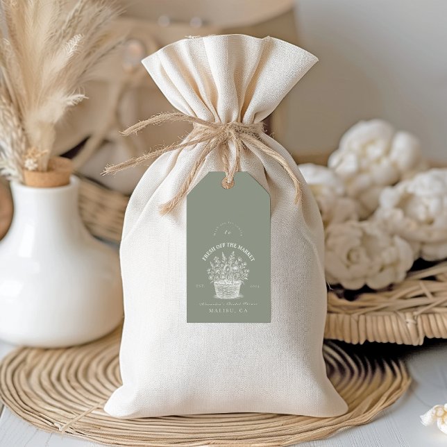 Etiqueta Para Presente Chá Rustic Market Garden (Criador carregado)