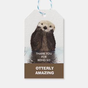 Etiqueta Para Presente Chalaça bonito da imagem da lontra - obrigado