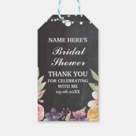 Etiqueta Para Presente Chalk Obrigado Marque Chá de panela de Flor Russo