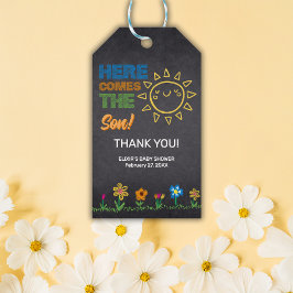 Etiqueta Para Presente Chalkboard Aqui Vem O Chá de fraldas Filho