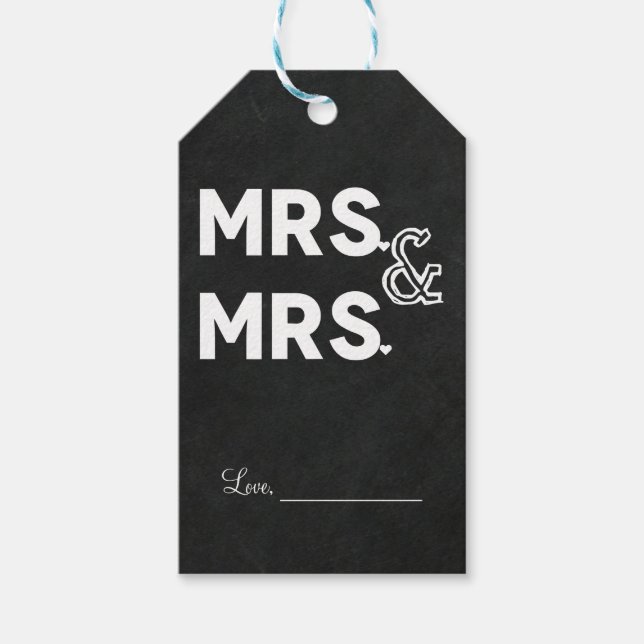 Etiqueta Para Presente Chalkboard Chalk Sr. noivado & Sra. Wedding (Frente)