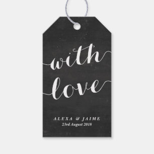 Etiqueta Para Presente Chalkboard Com Caligrafia Moderna Com Amor