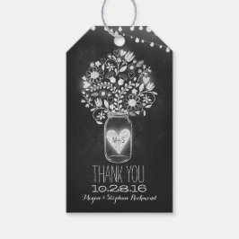Etiqueta Para Presente Chalkboard Mason Jar Wedding Obrigado