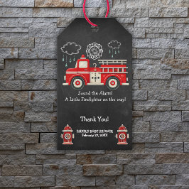 Etiqueta Para Presente Chalkboard Som o Alarme! Chá de fraldas de caminhã