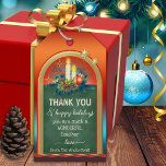 Etiqueta Para Presente Chalkboard Teacher Christmas Thank You Gift Tag<br><div class="desc">A gift tag featuring a green chalkboard with festive Christmas candles and ornaments. Beautiful as a Thank You gift tag for a teacher for the Holidays.</div>