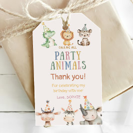 Etiqueta Para Presente Chamando Todos Animais de Festa Safari Zoológico A
