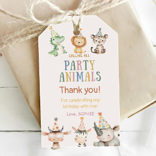 Etiqueta Para Presente Chamando Todos Animais de Festa Safari Zoológico A