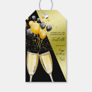 Etiqueta Para Presente Champagne e Balões 40º Aniversário
